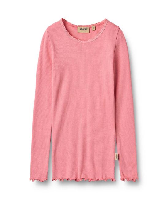 Wheat Rib Basic Langarmshirt Reese soft pink